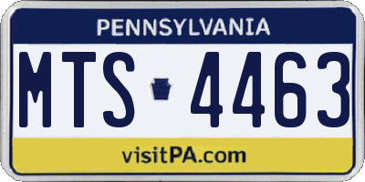 PA license plate MTS4463