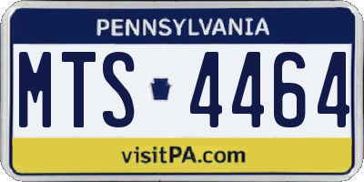 PA license plate MTS4464