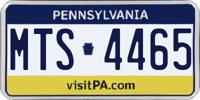 PA license plate MTS4465