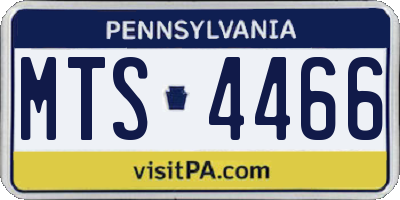 PA license plate MTS4466