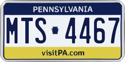 PA license plate MTS4467