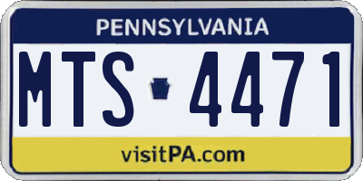 PA license plate MTS4471