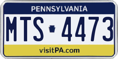 PA license plate MTS4473