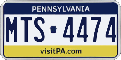 PA license plate MTS4474
