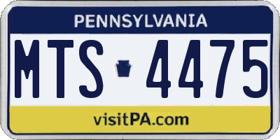 PA license plate MTS4475