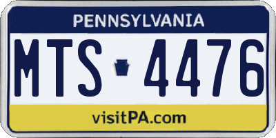 PA license plate MTS4476