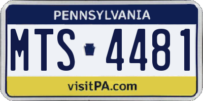 PA license plate MTS4481