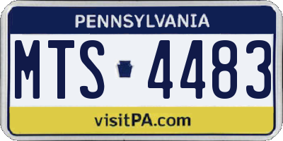 PA license plate MTS4483