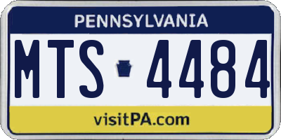 PA license plate MTS4484