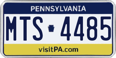 PA license plate MTS4485