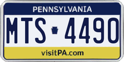 PA license plate MTS4490