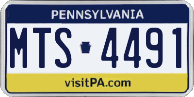 PA license plate MTS4491