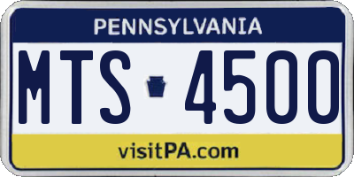 PA license plate MTS4500