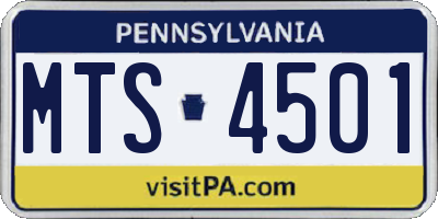 PA license plate MTS4501