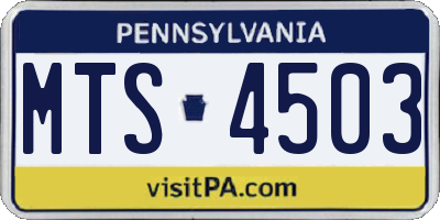 PA license plate MTS4503