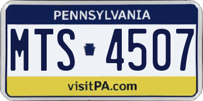 PA license plate MTS4507