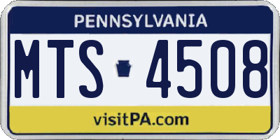 PA license plate MTS4508