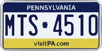 PA license plate MTS4510