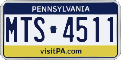 PA license plate MTS4511
