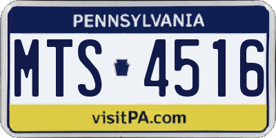 PA license plate MTS4516