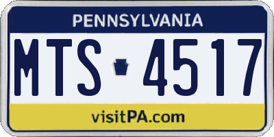 PA license plate MTS4517