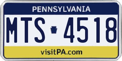 PA license plate MTS4518