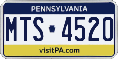 PA license plate MTS4520