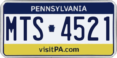 PA license plate MTS4521