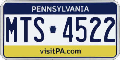 PA license plate MTS4522