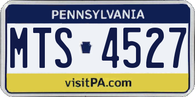 PA license plate MTS4527