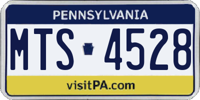 PA license plate MTS4528