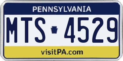 PA license plate MTS4529