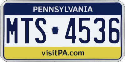 PA license plate MTS4536