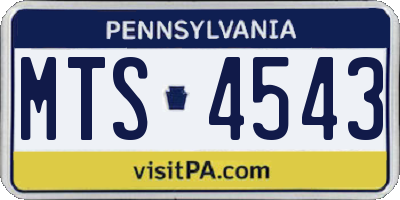PA license plate MTS4543