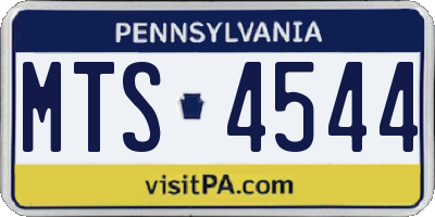 PA license plate MTS4544