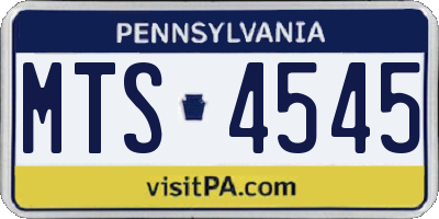 PA license plate MTS4545