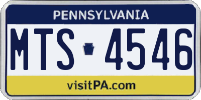PA license plate MTS4546