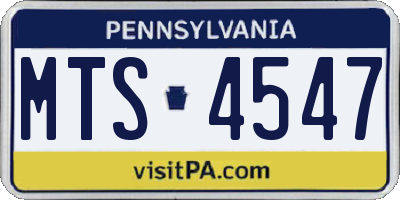 PA license plate MTS4547