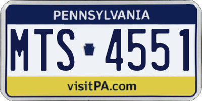 PA license plate MTS4551