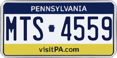 PA license plate MTS4559