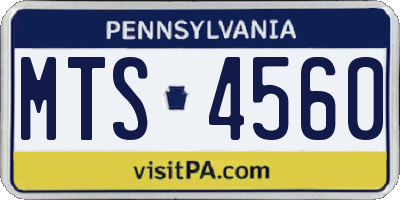 PA license plate MTS4560
