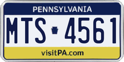 PA license plate MTS4561