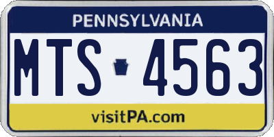 PA license plate MTS4563