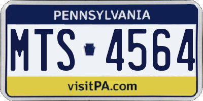 PA license plate MTS4564