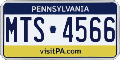 PA license plate MTS4566