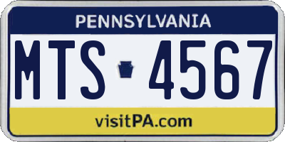 PA license plate MTS4567