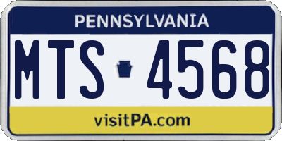 PA license plate MTS4568