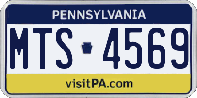 PA license plate MTS4569