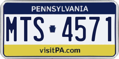 PA license plate MTS4571