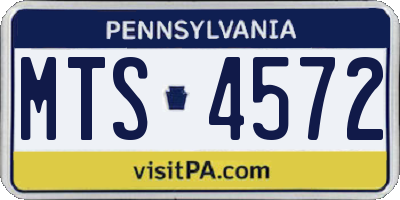 PA license plate MTS4572